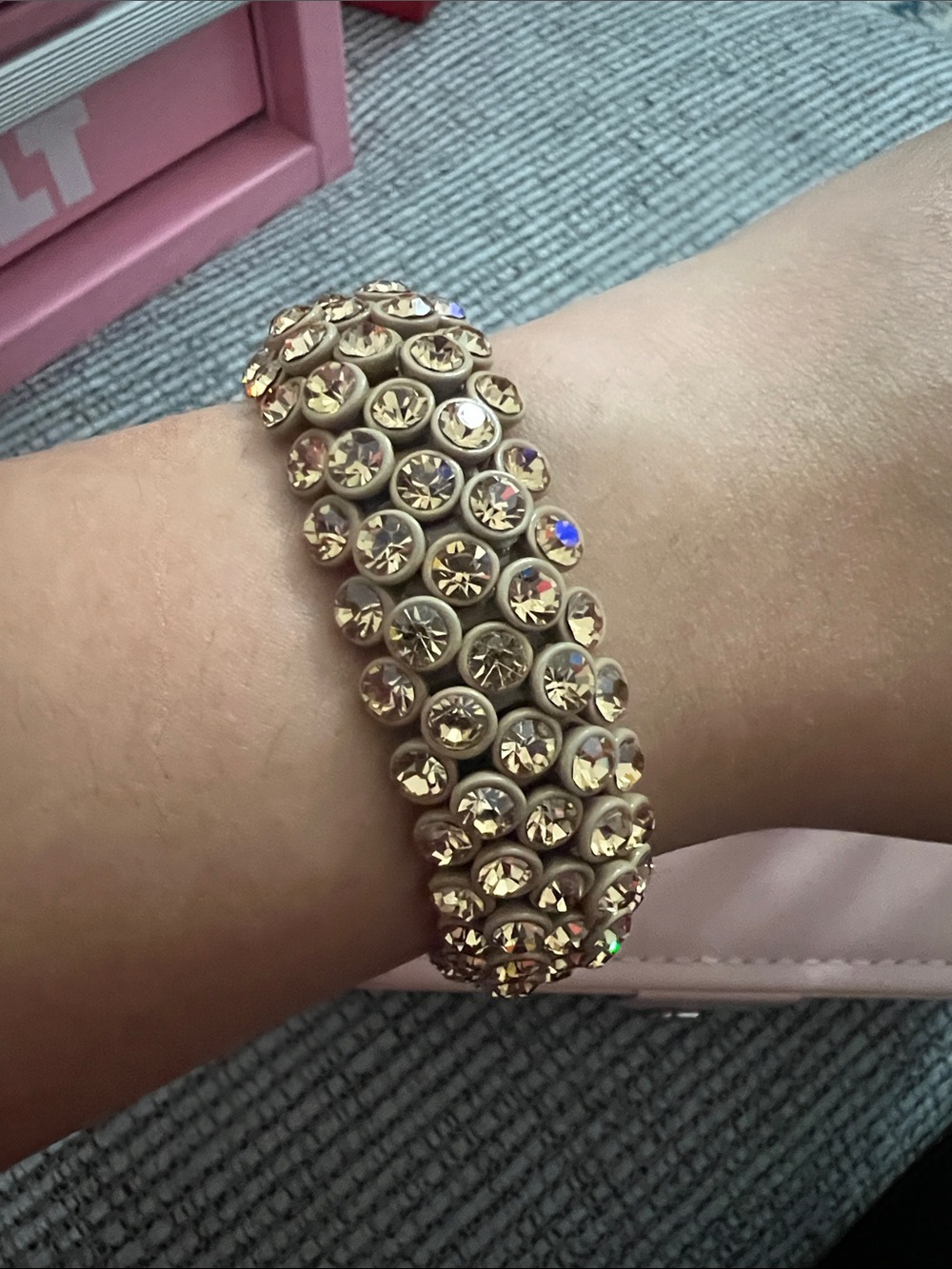 J. Crew Gold Crystal Bead Stretch Bracelet